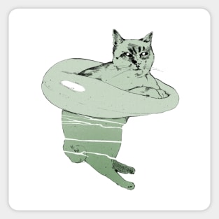 Swimming Cat Sticker